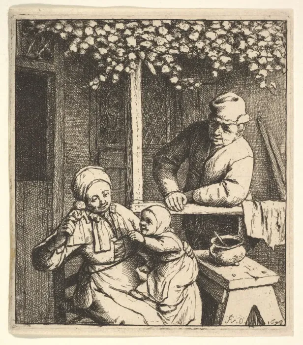 Framed Print : The Doll, 1610-85. Creator: Adriaen van Ostade Framed Print : The Doll, 1610-85. Creator: Adriaen van Ostade