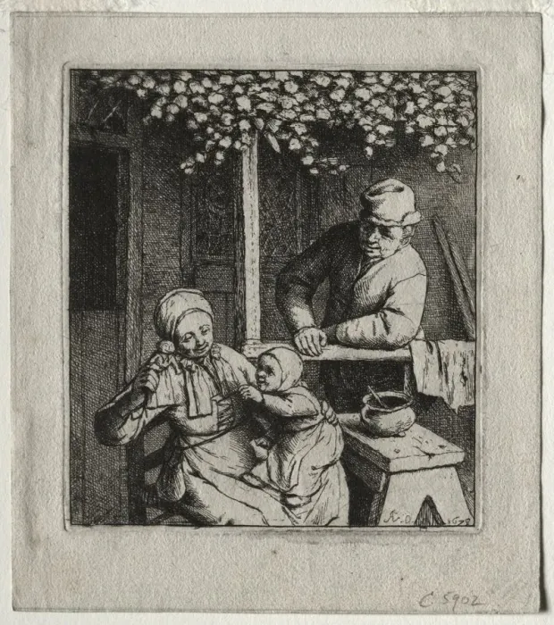 Framed Print : The Doll, 1678. Creator: Adriaen van Ostade (Dutch, 1610-1684) Framed Print : The Doll, 1678. Creator: Adriaen van Ostade (Dutch, 1610-1684)