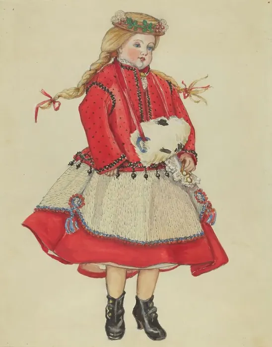 Framed Print : Doll, 1935 / 1942. Creator: Esther Peck Framed Print : Doll, 1935 / 1942. Creator: Esther Peck