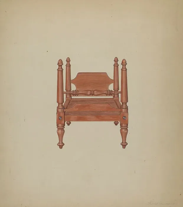 Framed Print : Doll Bed, c. 1938. Creator: Therkel Anderson Framed Print : Doll Bed, c. 1938. Creator: Therkel Anderson