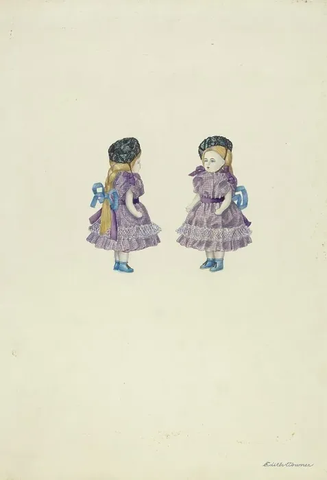 Framed Print : Doll of Bisque, c. 1937. Creator: Edith Towner