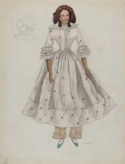 Framed Print : Doll, c. 1936. Creator: Mary E Humes Framed Print : Doll, c. 1936. Creator: Mary E Humes