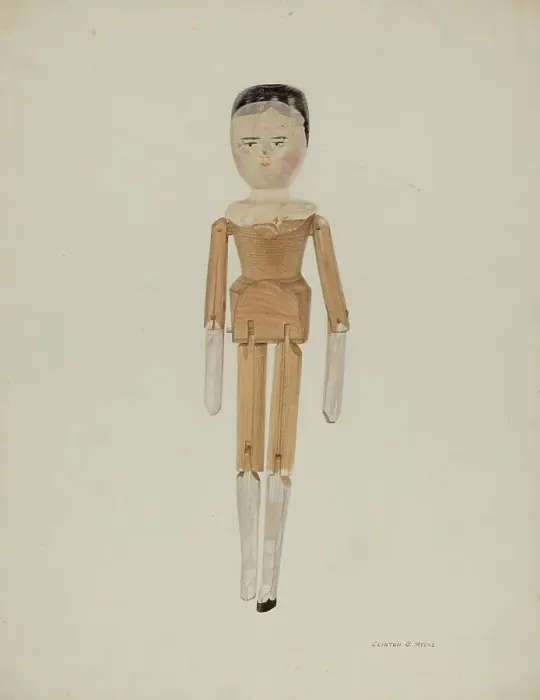 Framed Print : Doll, c. 1940. Creator: Clinton Myers