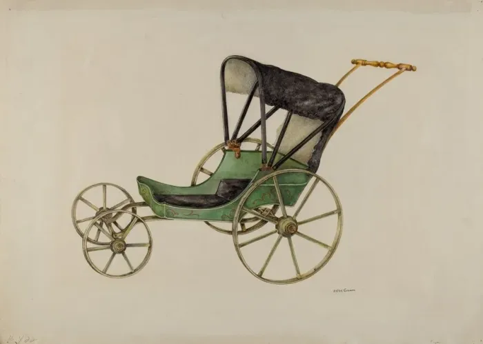 Framed Print : Doll Carriage, c. 1939. Creator: Peter Connin Framed Print : Doll Carriage, c. 1939. Creator: Peter Connin