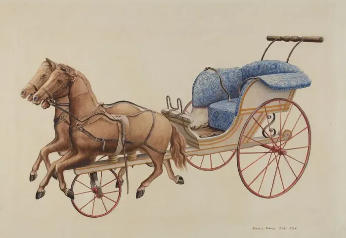 Framed Print : Doll Carriage, c. 1939. Creator: Samuel W. Ford Framed Print : Doll Carriage, c. 1939. Creator: Samuel W. Ford