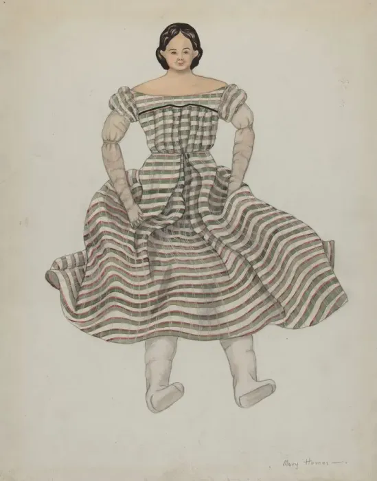 Framed Print : Doll and Costume, c. 1937. Creator: Mary E Humes Framed Print : Doll and Costume, c. 1937. Creator: Mary E Humes