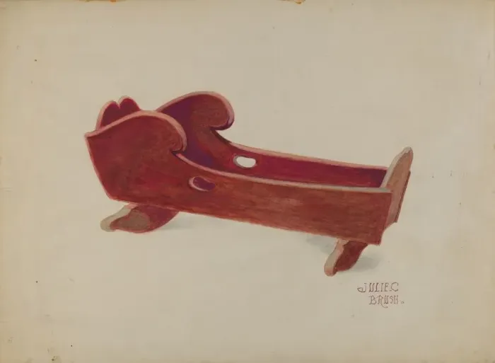 Framed Print : Doll Cradle, c. 1936. Creator: Julie C Brush Framed Print : Doll Cradle, c. 1936. Creator: Julie C Brush