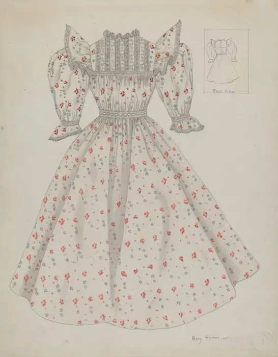 Framed Print : Doll Dress, c. 1936. Creator: Mary E Humes Framed Print : Doll Dress, c. 1936. Creator: Mary E Humes