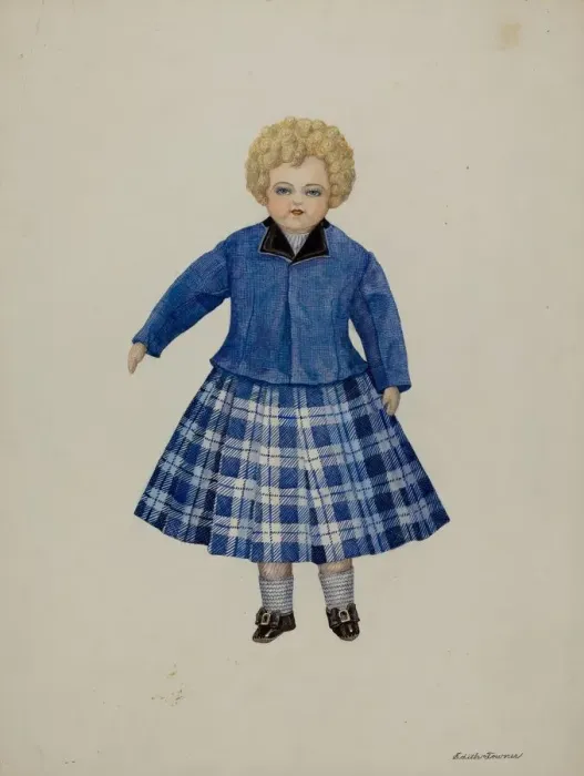 Framed Print : Doll - Leslie Simpson, c. 1937. Creators: Josephine C. Romano, Edith Towner Framed Print : Doll - Leslie Simpson, c. 1937. Creators: Josephine C. Romano, Edith Towner