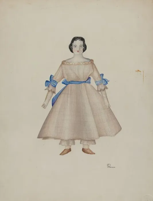 Framed Print : Doll - Mary, c. 1939. Creator: Josephine C. Romano Framed Print : Doll - Mary, c. 1939. Creator: Josephine C. Romano