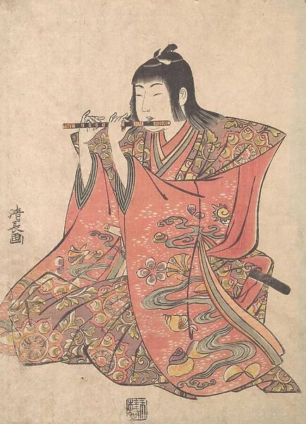 A Doll Representing a Boy Playing a Flute, ca. 1780. Creator: Torii Kiyonaga