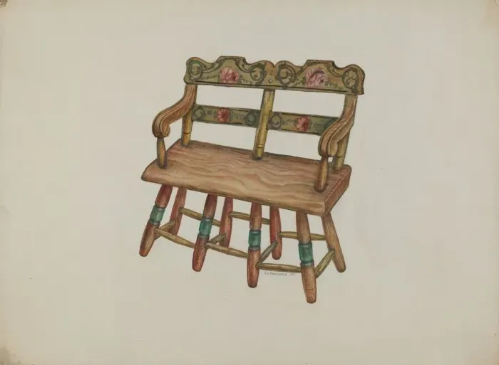 Framed Print : Doll Settee, c. 1938. Creator: Austin L. Davison Framed Print : Doll Settee, c. 1938. Creator: Austin L. Davison