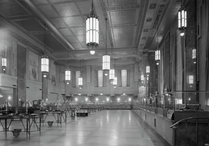 Framed Print : Dollar Savings Bank, Grand Concourse, New York, 1946. Creator: Gottscho-Schleisner, Inc Framed Print : Dollar Savings Bank, Grand Concourse, New York, 1946. Creator: Gottscho-Schleisner, Inc