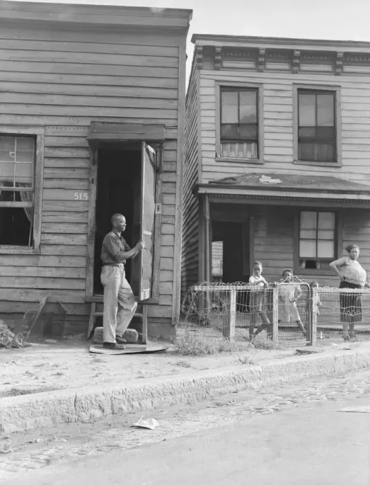 Framed Print : Twelve dollars a month for three rooms, Housing, Richmond, Virginia. 1938. Creator: Dorothea Lange Framed Print : Twelve dollars a month for three rooms, Housing, Richmond, Virginia. 1938. Creator: Dorothea Lange