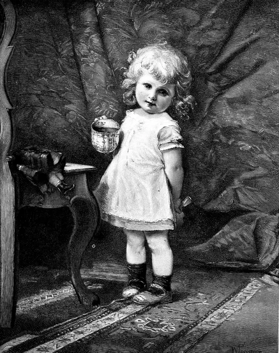 Framed Print : Something for Dollie - by W. Sprenger, 1895. Creator: Unknown Framed Print : Something for Dollie - by W. Sprenger, 1895. Creator: Unknown
