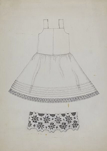 Doll's Cotton Petticoat, c. 1936. Creator: Evelyn Bailey