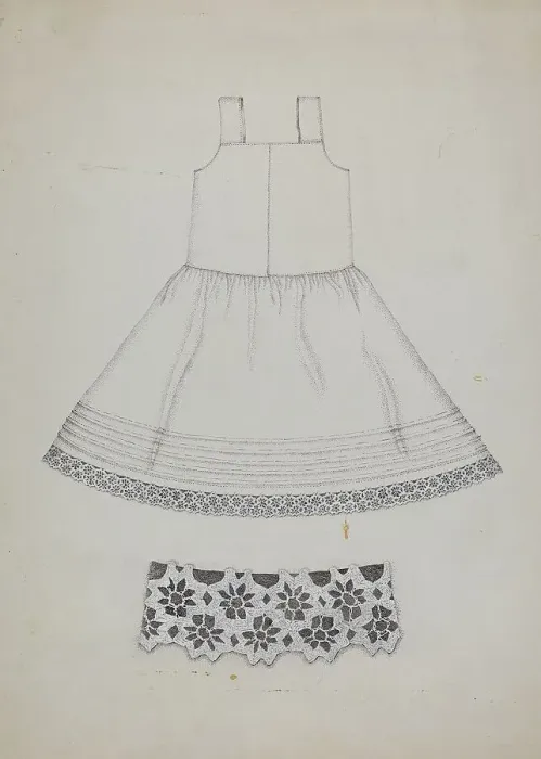Framed Print : Doll's Cotton Petticoat, c. 1936. Creator: Evelyn Bailey Framed Print : Doll's Cotton Petticoat, c. 1936. Creator: Evelyn Bailey