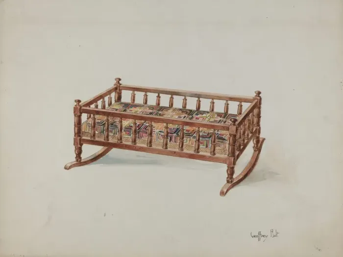 Framed Print : Dolls Cradle, c. 1937. Creator: Geoffrey Holt Framed Print : Dolls Cradle, c. 1937. Creator: Geoffrey Holt