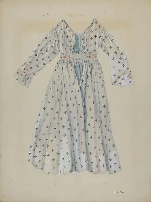 Framed Print : Doll's Dress, c. 1936. Creator: Lillian Stahl Framed Print : Doll's Dress, c. 1936. Creator: Lillian Stahl