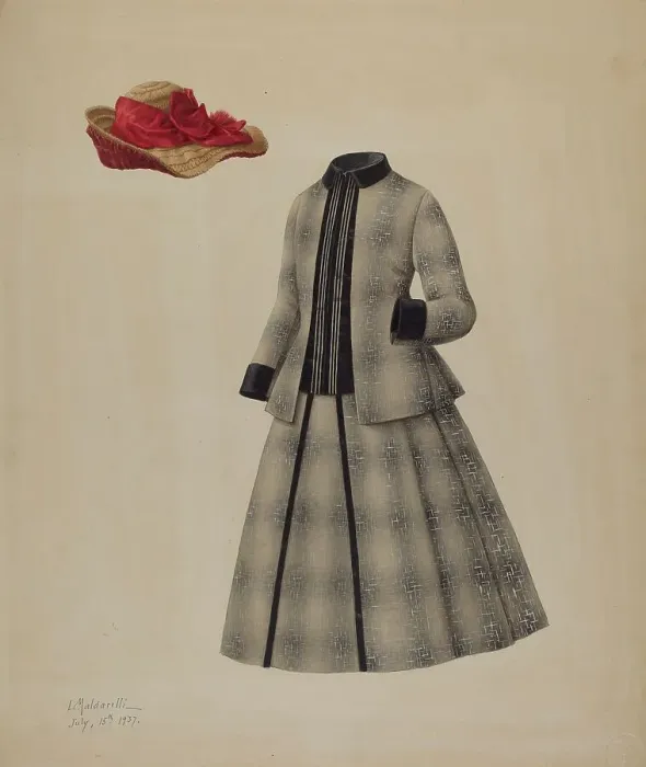 Framed Print : Doll's Suit and Hat, 1937. Creator: Louis Maldarelli Framed Print : Doll's Suit and Hat, 1937. Creator: Louis Maldarelli