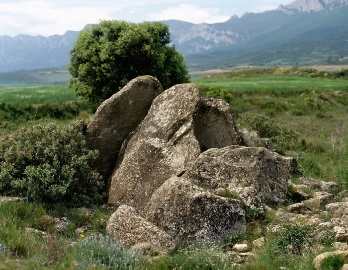 Framed Print : Dolmen of Alto de la Huesera, Laguardia, Alava province, Basque Country, Spain, (2001). Creator: LTL Framed Print : Dolmen of Alto de la Huesera, Laguardia, Alava province, Basque Country, Spain, (2001). Creator: LTL