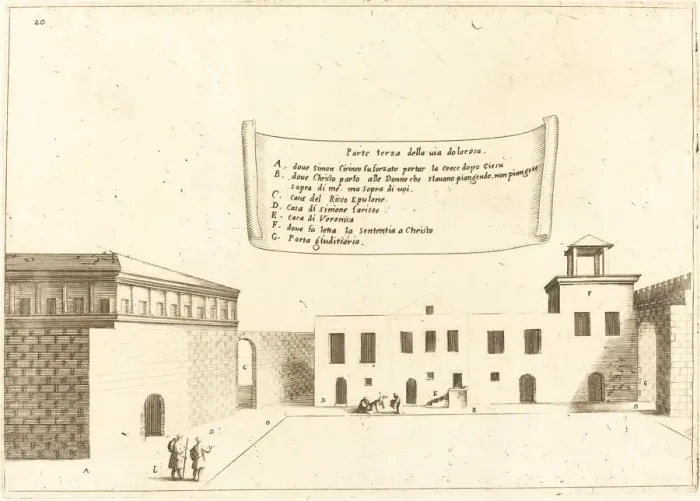 Framed Print : Third Part of the Via Dolorosa, 1619. Creator: Jacques Callot