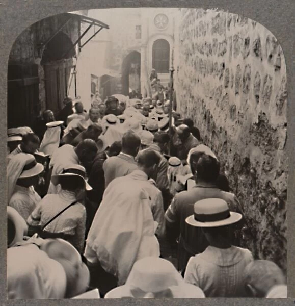The Via Dolorosa from the Tower of Antonio to the Church of the Holy Sepulchure, c1900