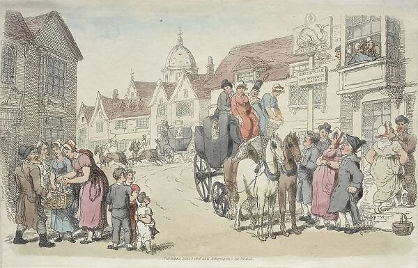Dolphins Inn: Greenwich and Woolwich Coaches, 1816. Creator: Thomas Rowlandson (British