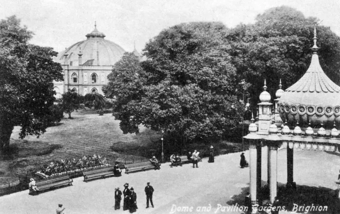 Framed Print : Dome and Pavilion Gardens, Brighton, early 20th century Framed Print : Dome and Pavilion Gardens, Brighton, early 20th century