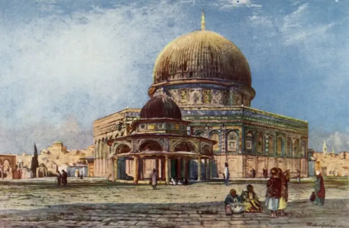 Framed Print : Dome of the Rock with Dome of the Chain (Kubbet Es Silseleh), 1902. Creator: John Fulleylove Framed Print : Dome of the Rock with Dome of the Chain (Kubbet Es Silseleh), 1902. Creator: John Fulleylove