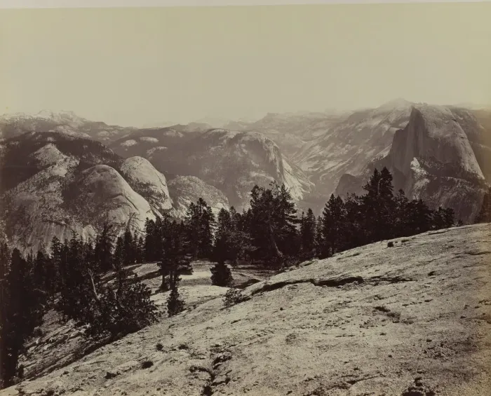 Framed Print : The Domes from Sentinel Dome, 1866. Creator: Carleton Emmons Watkins Framed Print : The Domes from Sentinel Dome, 1866. Creator: Carleton Emmons Watkins