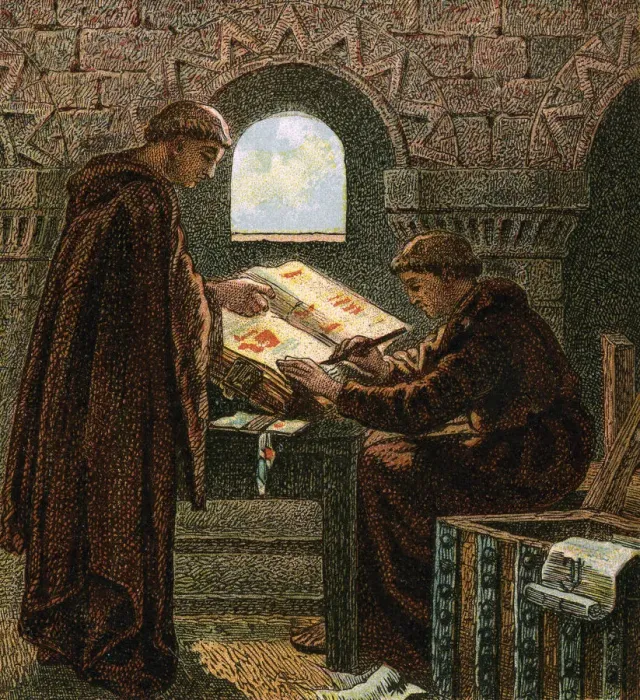 Framed Print : Domesday Book, (c1850) Framed Print : Domesday Book, (c1850)