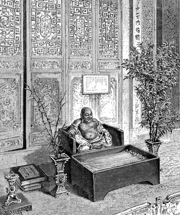 Framed Print : Domestic Altar, The Smiling Buddha, c1890 Framed Print : Domestic Altar, The Smiling Buddha, c1890