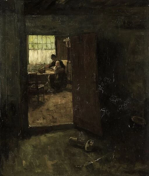Domestic Interior with Country Woman and Child, c.1880-c.1907. Creator: Jacob Simon Hendrik Kever