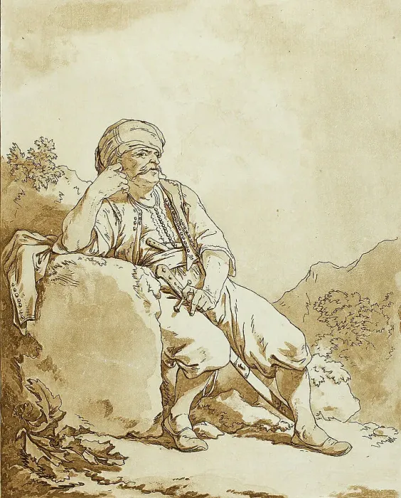 Framed Print : Domestic Maronite, n.d. Creator: Philip James de Loutherbourg Framed Print : Domestic Maronite, n.d. Creator: Philip James de Loutherbourg