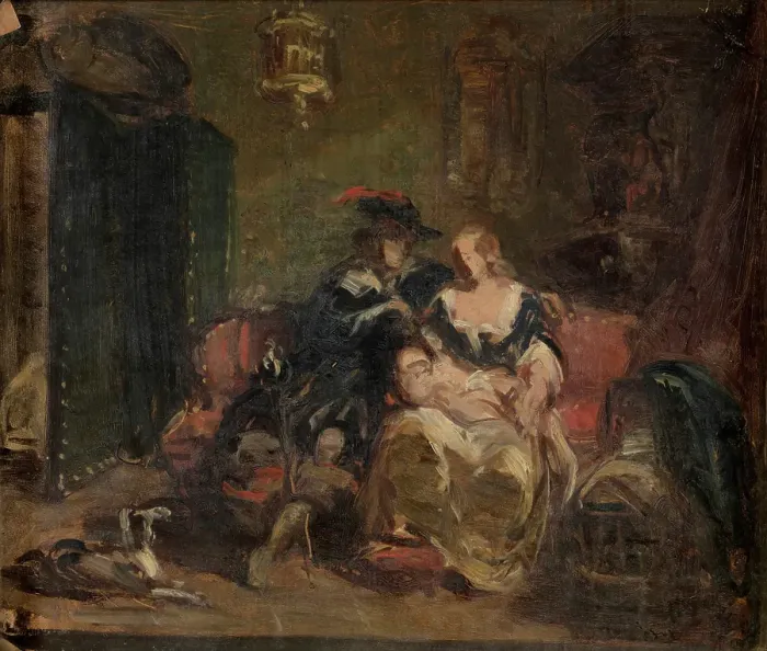 Framed Print : Domestic Scene, c1870s. Creator: Andre Plumot Framed Print : Domestic Scene, c1870s. Creator: Andre Plumot