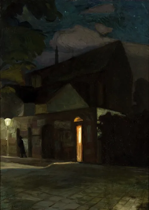 Framed Print : The Domincan Church in Krakow at Night, 1902. Creator: Henryk Szczyglinski