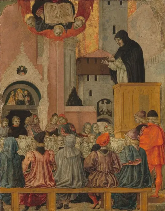 Framed Print : A Dominican Preaching, c. 1470. Creator: Agnolo degli Erri Framed Print : A Dominican Preaching, c. 1470. Creator: Agnolo degli Erri