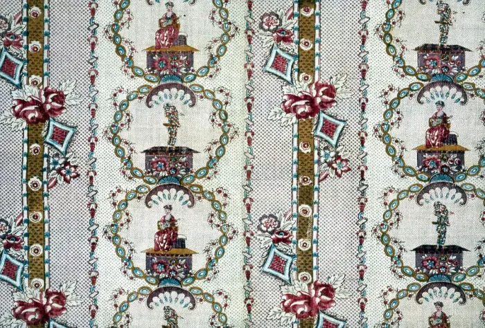 Framed Print : Domino (Furnishing Fabric), France, 1780 / 1800. Creator: Unknown Framed Print : Domino (Furnishing Fabric), France, 1780 / 1800. Creator: Unknown