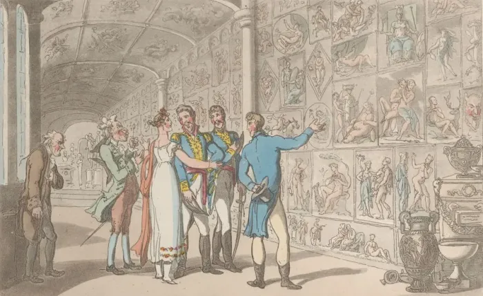 Framed Print : Don Luigi Meets Donna Anna in the Museum, from Naples and the Campagna Felice: in Framed Print : Don Luigi Meets Donna Anna in the Museum, from Naples and the Campagna Felice: in