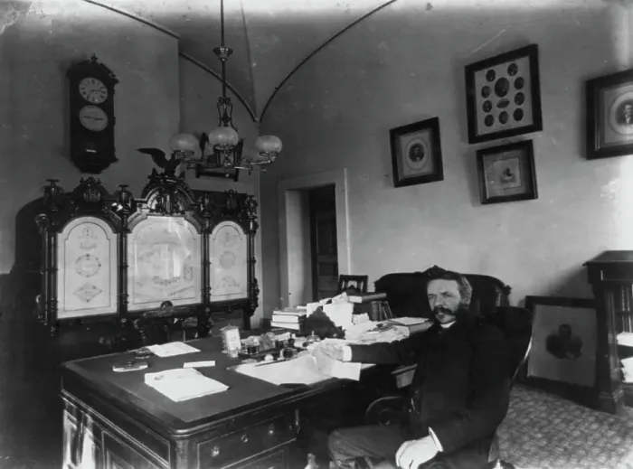 Framed Print : Don M. Dickson - Postmaster General, 1887-1889, c1889. Creator: Frances Benjamin Johnston Framed Print : Don M. Dickson - Postmaster General, 1887-1889, c1889. Creator: Frances Benjamin Johnston