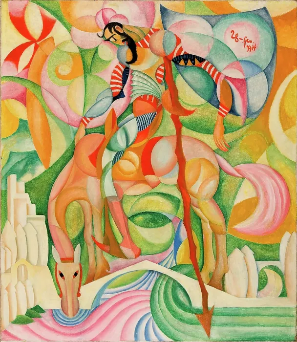 Framed Print : Don Quixote, 1914. Creator: Souza-Cardoso, Amadeo de (1887-1918) Framed Print : Don Quixote, 1914. Creator: Souza-Cardoso, Amadeo de (1887-1918)