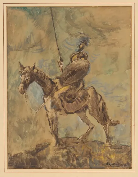 Framed Print : Don Quixote, 1942. Creator: Cyprian Majernik Framed Print : Don Quixote, 1942. Creator: Cyprian Majernik
