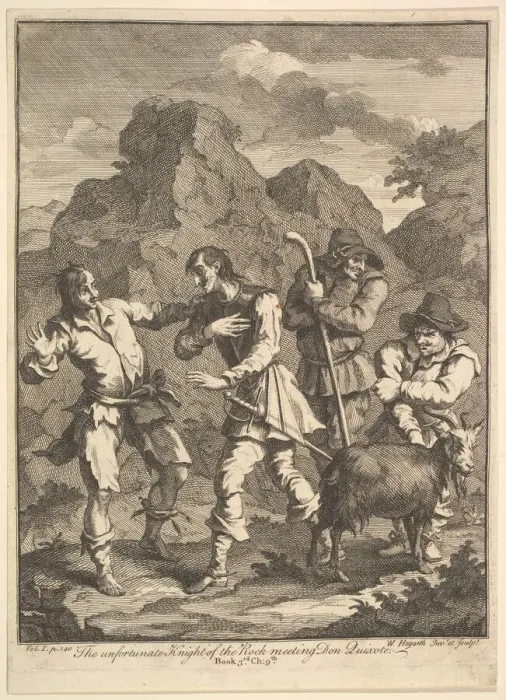 Framed Print : Don Quixote and the Knight of the Rock (Six Illustrations for Don Quixote), 1756 or after Framed Print : Don Quixote and the Knight of the Rock (Six Illustrations for Don Quixote), 1756 or after