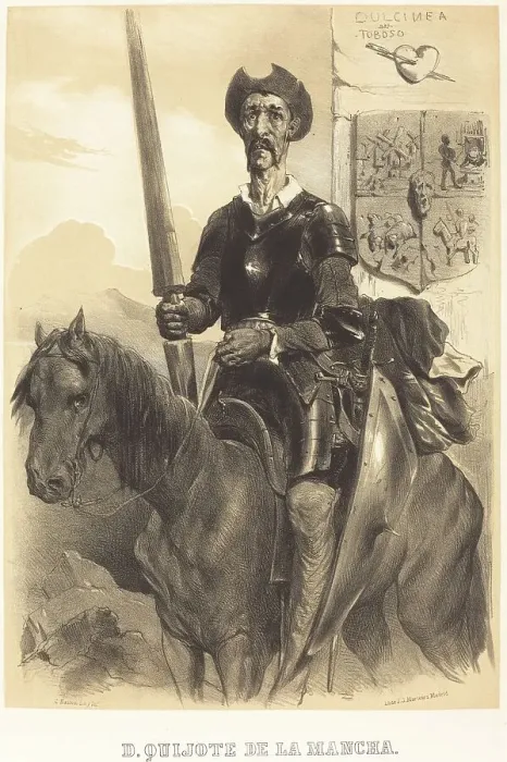 Framed Print : Don Quixote de la Mancha, c. 1855. Creator: Célestin Nanteuil Framed Print : Don Quixote de la Mancha, c. 1855. Creator: Célestin Nanteuil