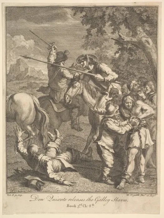 Framed Print : Don Quixote Releases the Galley Slaves (Six Illustrations for Don Quixote), 1756 or after Framed Print : Don Quixote Releases the Galley Slaves (Six Illustrations for Don Quixote), 1756 or after