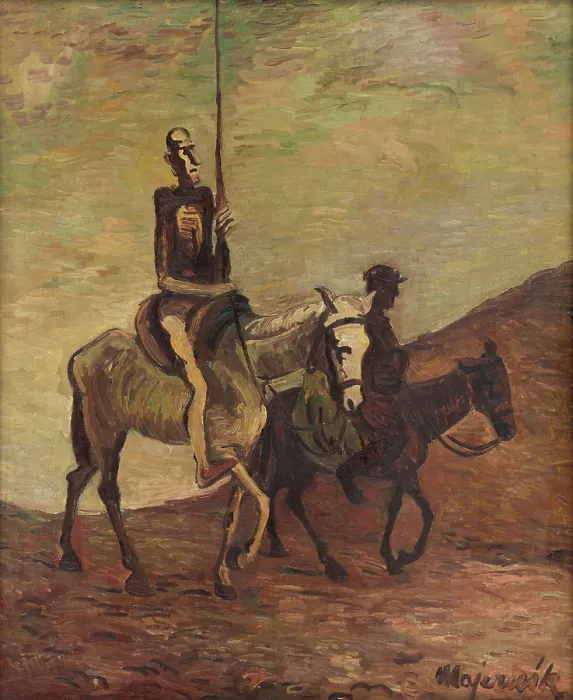 Framed Print : Don Quixote and Sancho Panza, around 1940. Creator: Cyprian Majernik Framed Print : Don Quixote and Sancho Panza, around 1940. Creator: Cyprian Majernik