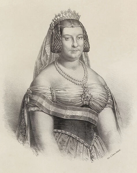 Dona Maria Cristina of Borbon-Two Sicilies (1806-1878), mother of Elizabeth II of Spain