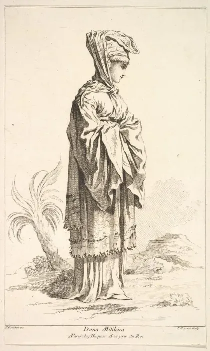 Framed Print : Dona Mitilena, from Recueil de diverses fig. res etrangeres Inventees par F Framed Print : Dona Mitilena, from Recueil de diverses fig. res etrangeres Inventees par F