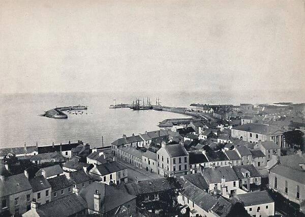 Donaghadee - View from the Church Tower, Showing Harbour, 1895